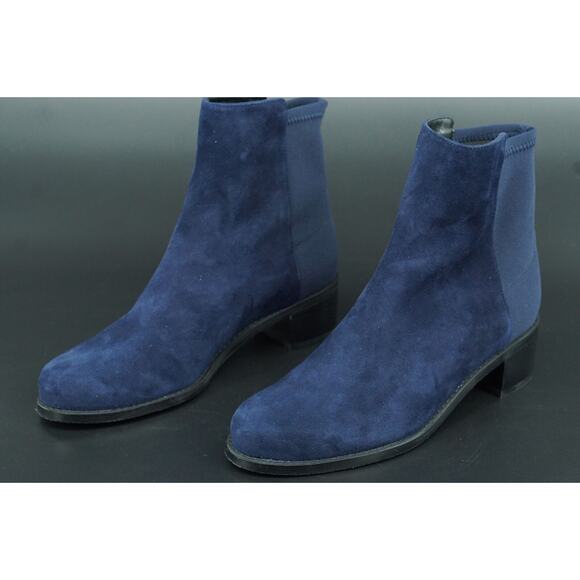 Stuart Weitzman Reserve Stretch Suede Blue Ankle Boots Size 6 NEW $495 Navy 5050 - Picture 9 of 12
